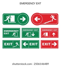 Emergency signs for people to get out or take shelter from danger in a building or structure