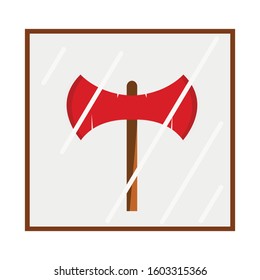 Emergency Simple Fire Axe Illustration Clip Art Vector