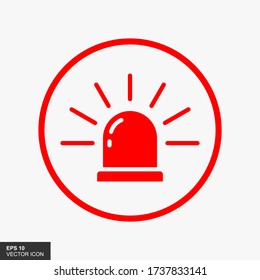 Emergency siren design flat icon. vector illustration