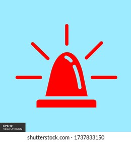 Emergency siren design flat icon. vector illustration