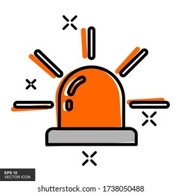 Emergency siren design flat icon. vector illustration