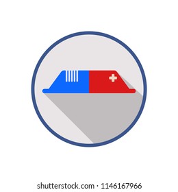 Emergency siren flat icon with long shadow.
