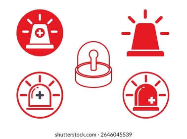 Emergency siren icon, Ambulance emergency siren sign