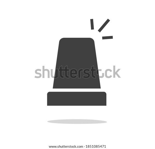 Emergency siren icon black and white pictogram\
vector, ambulance and police car alert flasher light alarm sign,\
warn signal clipart simple\
design