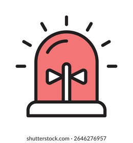 Emergency siren icon creatively designed in line style