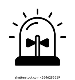 Emergency siren icon creatively designed in glyph style