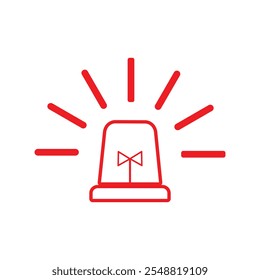  Emergency siren icon with exclamation point symbol in flat styl. Business concept for web, marketing,banner, mobile app and graphic design elements. Police alarm,Medical alert vector illustration