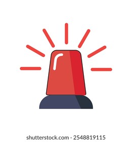  Emergency siren icon with exclamation point symbol in flat styl. Business concept for web, marketing,banner, mobile app and graphic design elements. Police alarm,Medical alert vector illustration