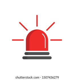 Emergency siren icon flat design. vector illustration