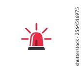 Emergency siren icon in flat style. warning sign, police alarm.