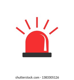 Emergency siren icon in flat style. Police alarm vector illustration on white isolated background. Medical alert business concept.