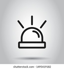 Emergency Siren Icon In Flat Style. Police Alarm Vector Illustration On Isolated Background. Medical Alert Business Concept.