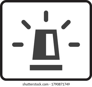 Emergency siren icon in flat style. warning sign, police alarm, ambulance alarm, Medical alert. vector illustration.