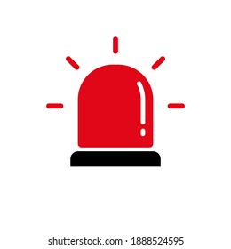 Emergency siren icon in flat style. Police alarm vector illustration on white isolated background. Medical alert business.