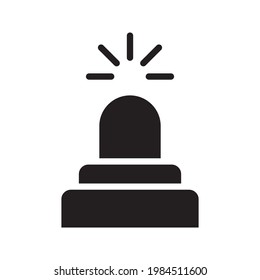 Emergency siren icon in flat style. Police alarm vector illustration on white background. Medical alert business concept.