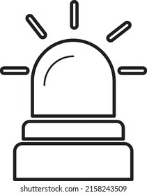 Emergency siren icon in flat style. Police alarm vector illustration on white isolated background line art.eps
