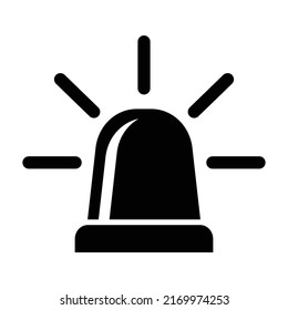 Emergency siren icon in flat style. Business concept for web, marketing, banner, mobile app and graphic design elements. Police alarm vector illustration on white isolated background. Medical alert.