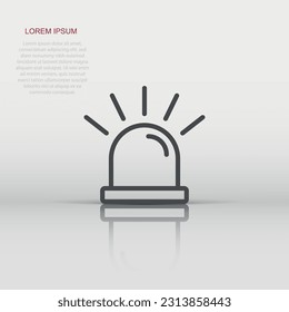 Emergency siren icon in flat style. Police alarm vector illustration on white isolated background. Medical alert business concept.