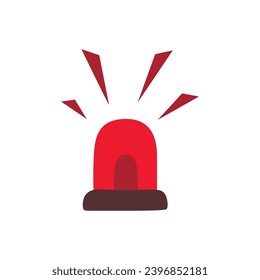 Emergency siren icon in flat style. warning sign, police alarm, ambulance alarm, Medical alert.