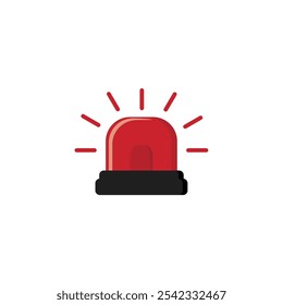 Emergency siren icon in flat style. warning sign, police alarm, ambulance alarm, Medical alert. vector illustration.