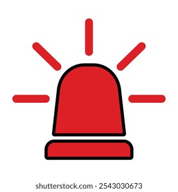 Emergency siren icon in flat style. Business concept for web, marketing, banner, mobile app and graphic design elements. Police alarm vector illustration on white isolated background. Medical alert.