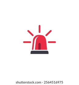 Emergency siren icon in flat style. warning sign, police alarm.