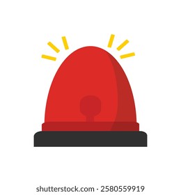 Emergency siren icon in flat style. warning sign, police alarm, ambulance alarm, Medical alert. vector illustration 