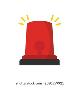 Emergency siren icon in flat style. warning sign, police alarm, ambulance alarm, Medical alert. vector illustration 