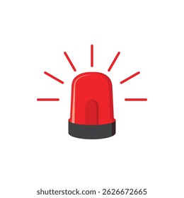 Emergency siren icon in flat style. warning sign, police alarm, ambulance alarm, Medical alert. vector illustration 