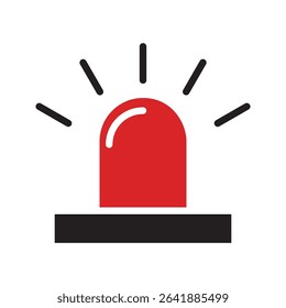 Emergency siren icon in flat style. warning sign, police alarm.icon vector color aris