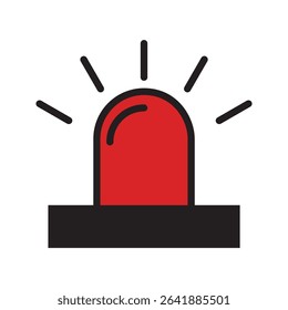 Emergency siren icon in flat style. warning sign, police alarm.icon vector color aris