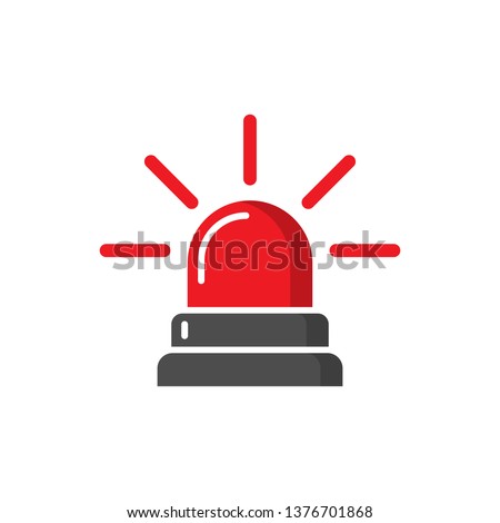 Emergency siren icon in flat style. Police alarm vector illustration on white isolated background. Medical alert business concept.