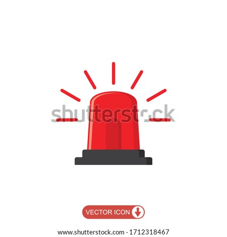 Emergency siren icon in flat style. warning sign, police alarm, ambulance alarm, Medical alert. vector illustration 