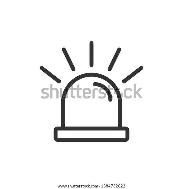 Emergency Siren Icon Flat Style Police Stock Vector (Royalty Free ...