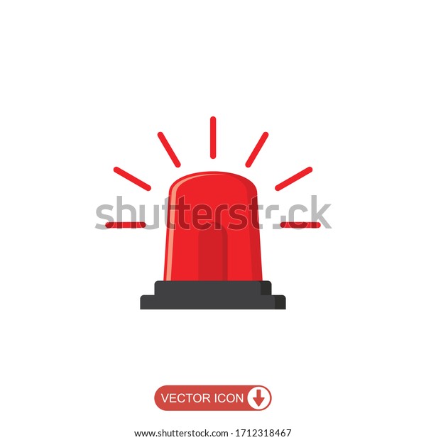 Emergency\
siren icon in flat style. warning sign, police alarm, ambulance\
alarm, Medical alert. vector illustration\
