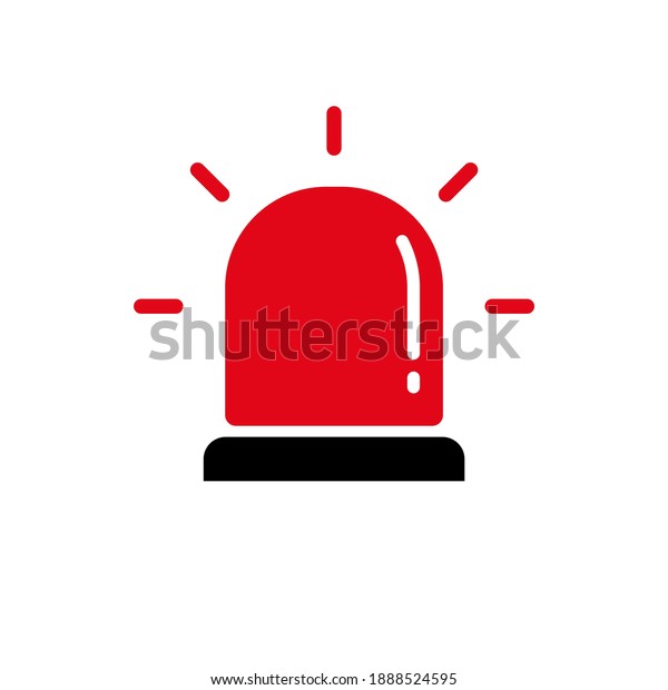 Emergency\
siren icon in flat style. Police alarm vector illustration on white\
isolated background. Medical alert\
business.