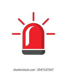 emergency siren icon flat vector design isolated white background