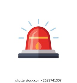 
Emergency siren icon flat vector illustration on white background