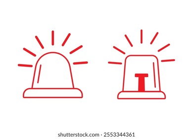 Emergency siren icon. Hazard warning light, ambulance route alarm