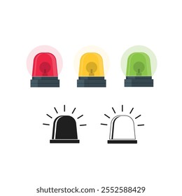 Emergency siren icon light. Marketing, banner, mobile app and graphic design elements. Police alarm vector illustration.