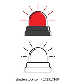 Emergency siren icon in line style. warning sign, police alarm, ambulance alarm, Medical alert. vector illustration 