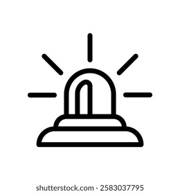 Emergency Siren Icon, Line Vector graphics