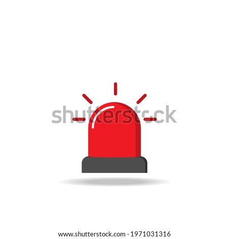 Emergency siren icon outline style Vector illustration of police alarm on white isolated background Medical alert ideas