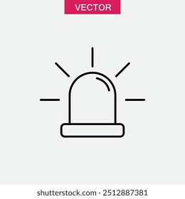 Emergency siren icon, Police alarm linear illustration for web and app..eps