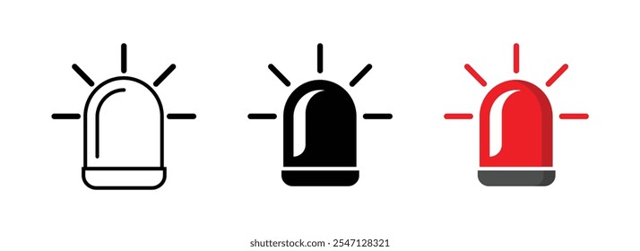 emergency siren icon set vector design illustration