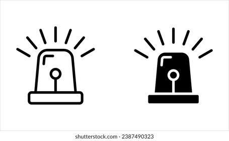 Emergency siren icon set. warning sign, police alarm, ambulance alarm, Medical alert on white background