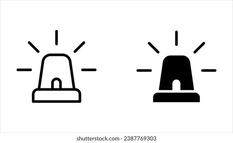 Emergency siren icon set. warning sign, police alarm, ambulance alarm, Medical alert on white background