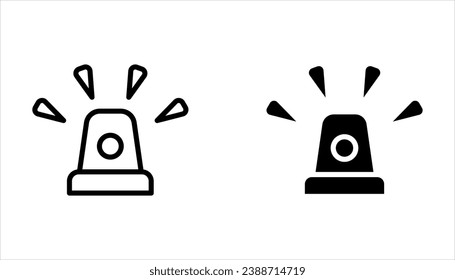 Emergency siren icon set. warning sign, police alarm, ambulance alarm, Medical alert on white background