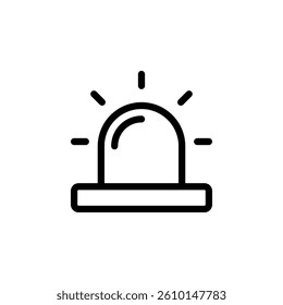 emergency siren icon. Suitable for emergency, safety, security, and warning themes. Clean, minimalist design, isolated on a transparent background