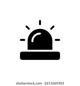 emergency siren icon. Suitable for emergency, safety, security, and warning themes. Clean, minimalist design, isolated on a transparent background
